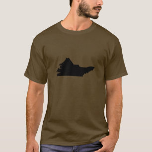 Uppochnervänd karta av North Carolina T-shirt