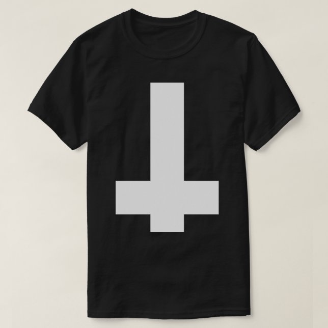Uppochnervänd korsvart t-shirt (Design framsida)