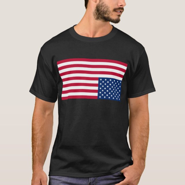 Uppochnervänd USA flagga (nödsignalen) T-shirt (Framsida)