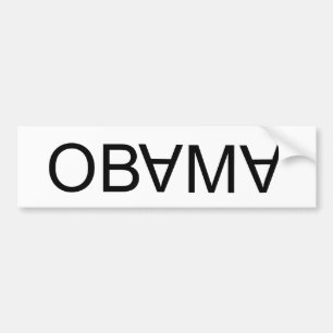 Uppochnervända OBAMA, besegrar, besegrar! Bildekal