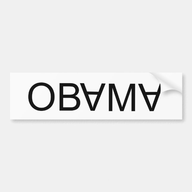 Uppochnervända OBAMA, besegrar, besegrar! Bildekal (Framsidan)
