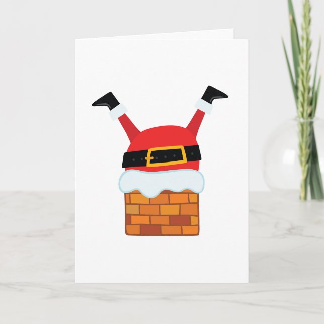 Uppochnervända Santa Helgkort (Framsida)