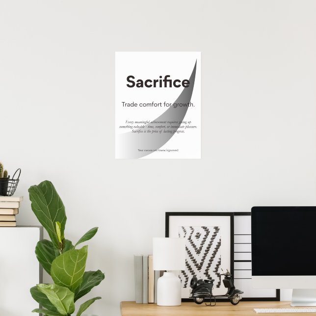 Uppoffrande Citat Inspirerande Typografi Konst Poster (Hemmakontoret)