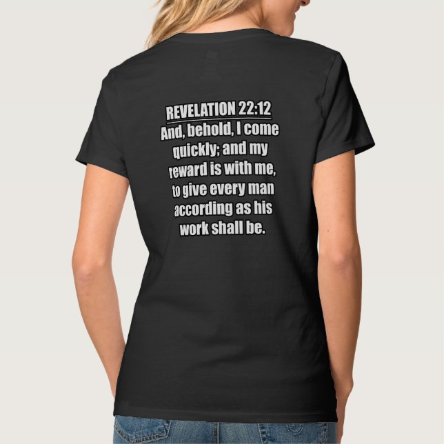Uppoffring 22:12 KJV Bibelvers T Shirt (Baksida)