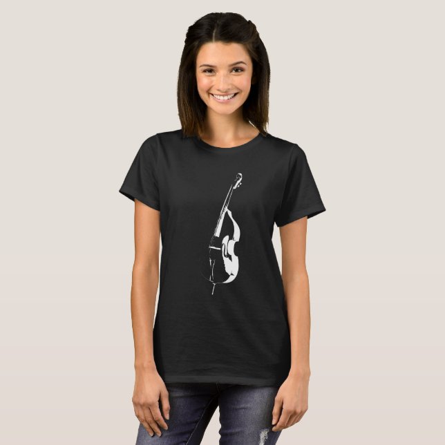Upprätt bas- SilhouetteT-tröjasvart Tee Shirt (Hel framsida)