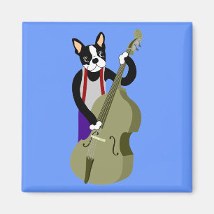 Upprätt bas- spelare för Boston Terrier Magnet