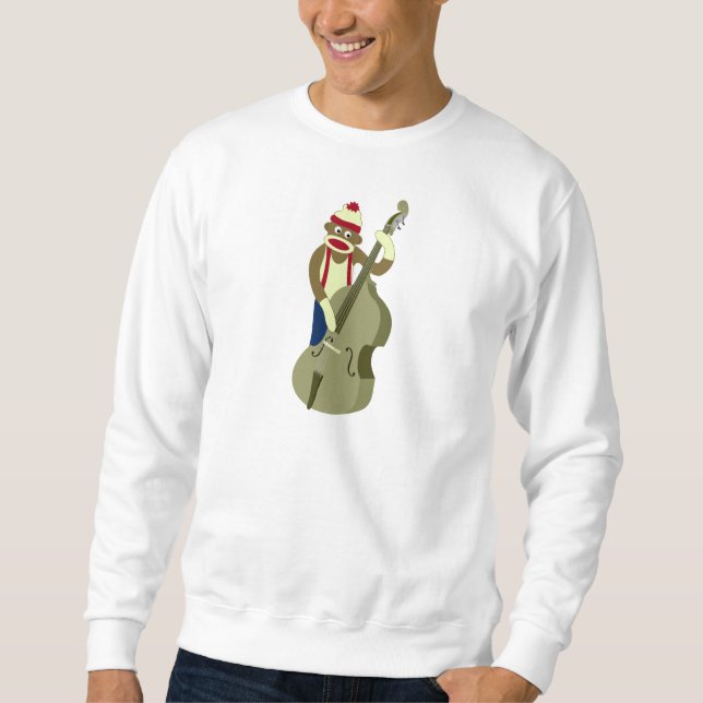Upprätt bas- spelare för sock monkey sweatshirt (Framsida)
