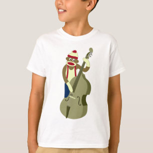 Upprätt bas- spelare för sock monkey t shirt