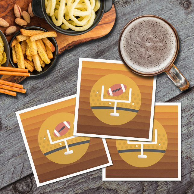 Upprätt spelningsdag för fotboll pappersservett (Football upright game day cocktail napkins)