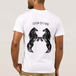 Upprätt Vild Horse T-Shirt med Anpassningsbar Text