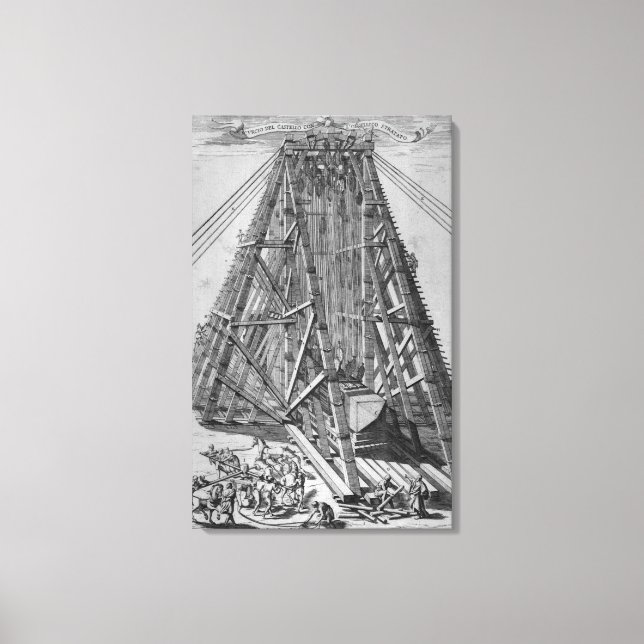Upprättande av den antika egyptiske Obelisk Canvastryck (Framsida)
