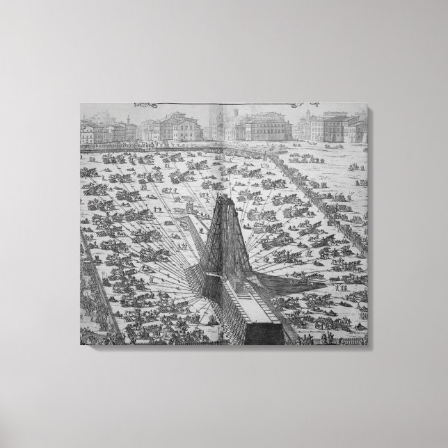 Upprättande av den antika egyptiske Obelisk Canvastryck (Framsida)