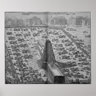 Upprättande av den antika egyptiske Obelisk Poster