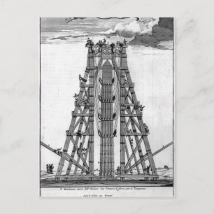 Upprättande av den antika egyptiske Obelisk Vykort