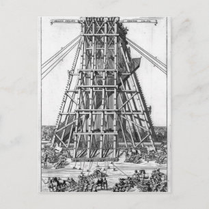Upprättande av den antika egyptiske Obelisk Vykort