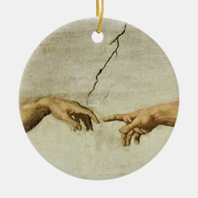 Upprättandet av Adam nära detaljerna Julgransprydnad Keramik (Framsidan)