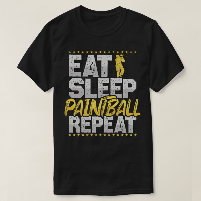 Upprepa Airsoft Paintball med viloläge T Shirt (Design framsida)