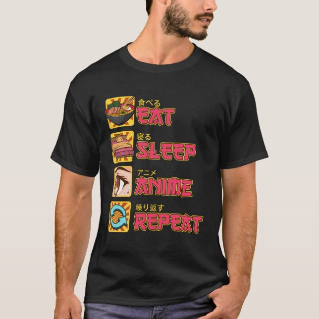 Upprepa Anime Manga Gift Girls Tonåring T Shirt (Framsida)