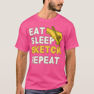 Upprepa Anime Otaku Gift Sketching T Shirt