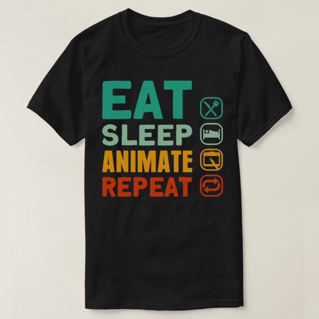 Upprepa animering med viloläge för animering av te t shirt (Design framsida)