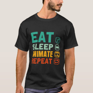 Upprepa animering med viloläge - kontur av animeri t shirt