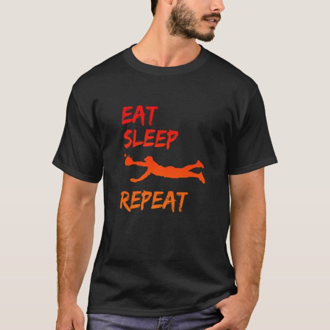 Upprepa Baseball Player Basebal i viloläge T Shirt (Framsida)
