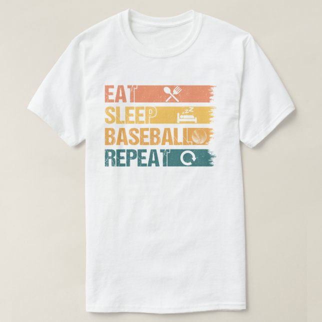 Upprepa Baseball Player på nytt T Shirt (Design framsida)