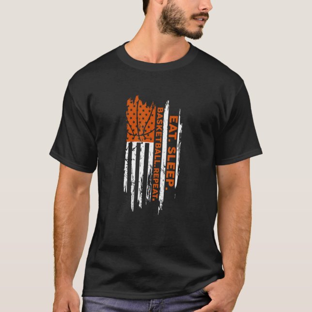 Upprepa basketboll amerikanska Fl T Shirt (Framsida)