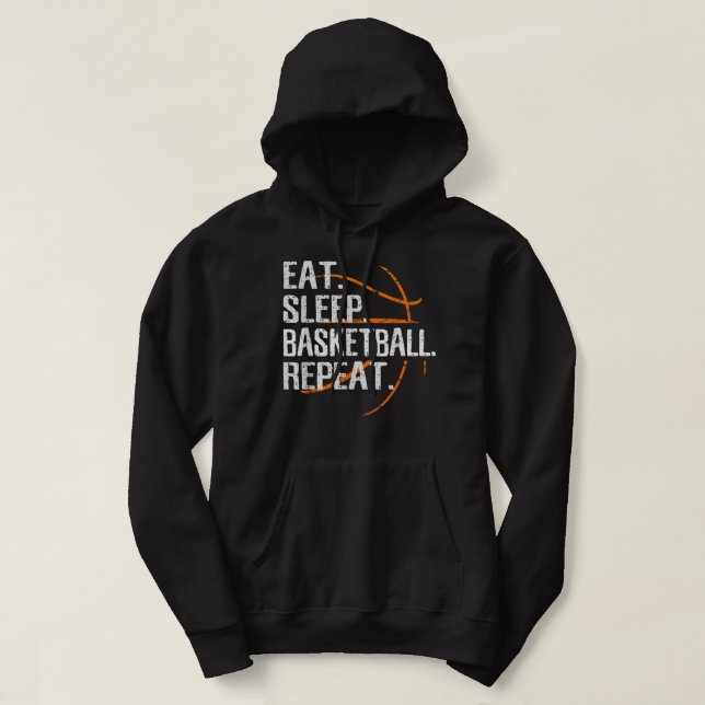 Upprepa basketboll i viloläge - gåva till basketbo hoodie (Design framsida)