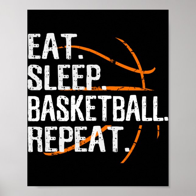 Upprepa basketboll i viloläge - gåva till basketbo poster (Framsidan)