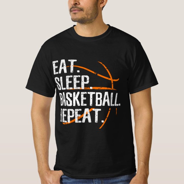 Upprepa basketboll i viloläge - gåva till basketbo t shirt (Framsida)