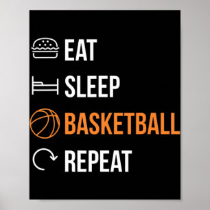Upprepa basketboll i viloläge poster