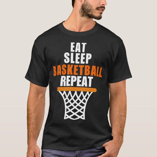 Upprepa basketbollen för basketboll fläkt t shirt (Framsida)