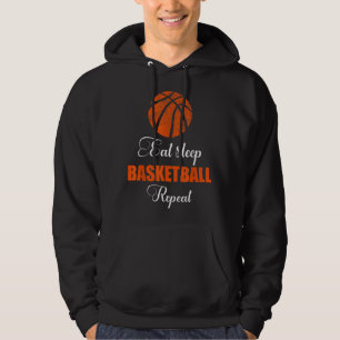 Upprepa basketbollen med Boll-grafikkolv i viloläg Hoodie