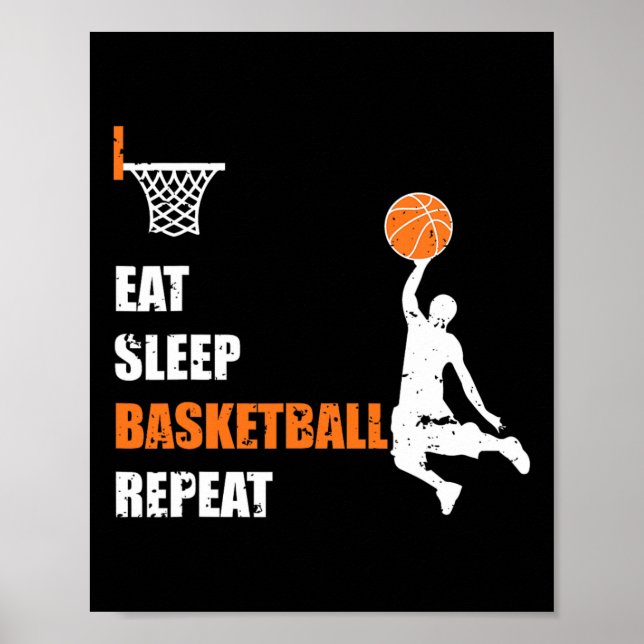 Upprepa basketbollen med lucka i viloläge och Gi Poster (Framsidan)