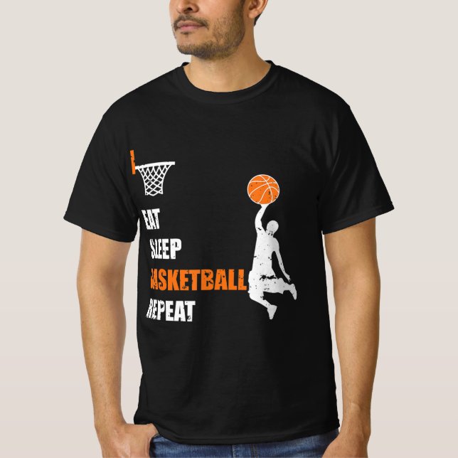 Upprepa basketbollens basketboll och G T Shirt (Framsida)