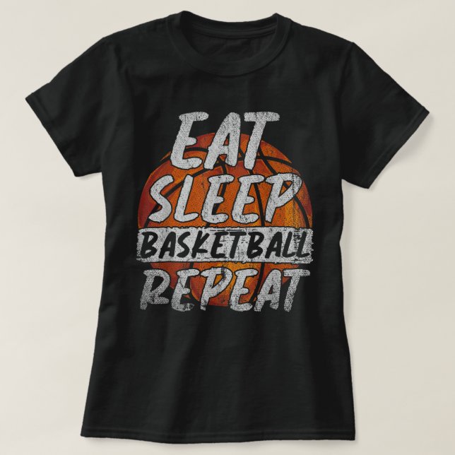 Upprepa basketbollens basketboll Upprepa basketbol T Shirt (Design framsida)