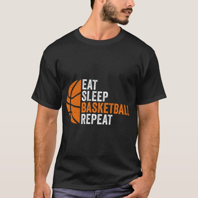 Upprepa basketbollens basketboll Upprepa basketbol T Shirt (Framsida)