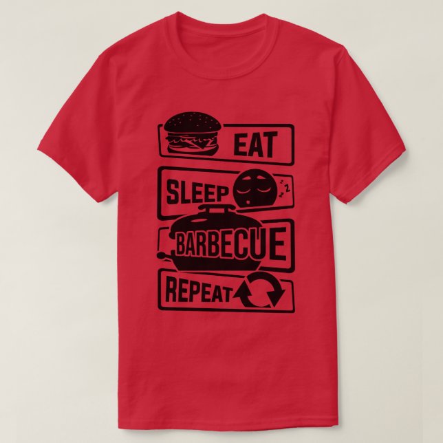 Upprepa BBQ Griller BBQ T Shirt (Design framsida)