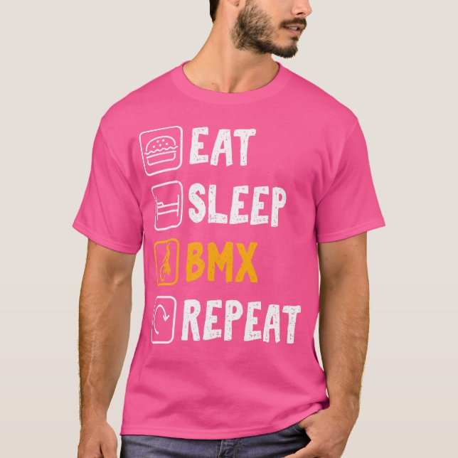 Upprepa Bike Bmx Rider T Shirt (Framsida)