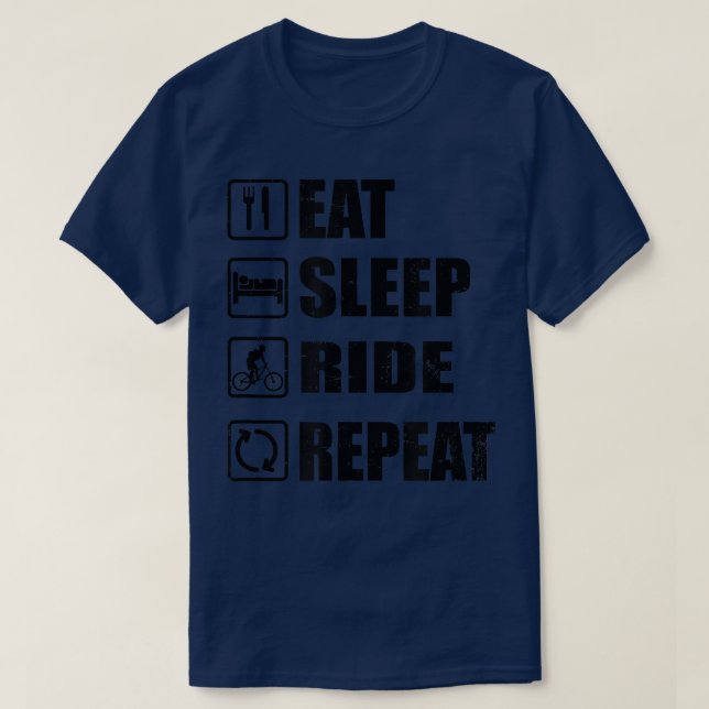 Upprepa Biker för Eat-viloläge T Shirt (Design framsida)