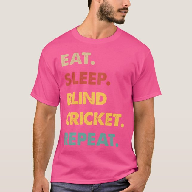 Upprepa Blind-Cricket--Cricket på Blind-Cricket T Shirt (Framsida)