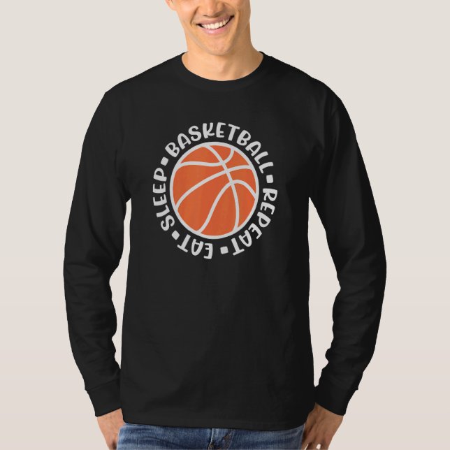 Upprepa Boys Girls-basketboll i viloläge T Shirt (Framsida)