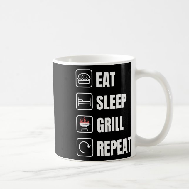 Upprepa Bq Griller Fars dag Kaffemugg (Höger)