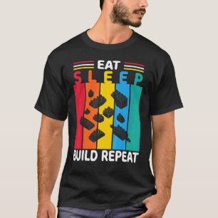 Upprepa Byggande block Brickor Retr Bygg i viloläg T Shirt
