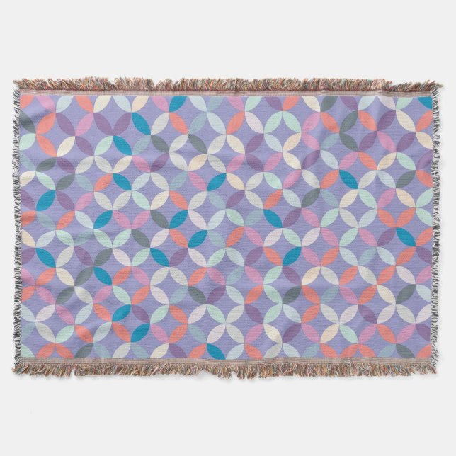 Upprepa cirkelkvartal stil lila mönster och kasta filt (Framsidan)