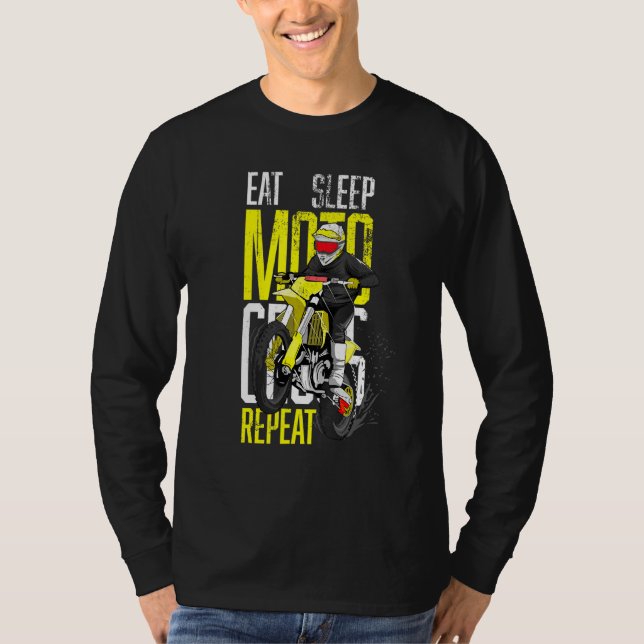 Upprepa citat för Motocross i viloläge Fläkt T Shirt (Framsida)