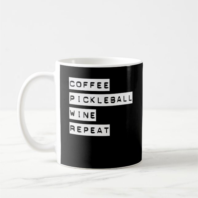 Upprepa Coffee Pickleball Vin Kaffemugg (Vänster)