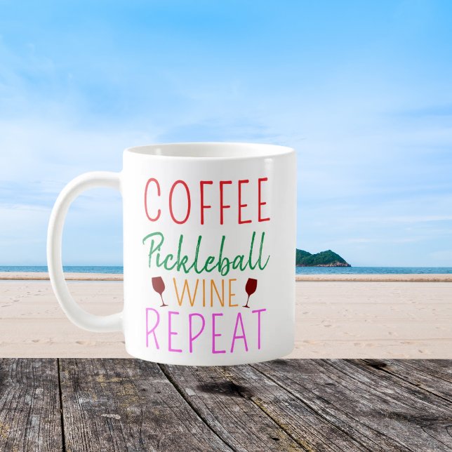 Upprepa Coffee Pickleball Vin Kaffemugg (Skapare uppladdad)
