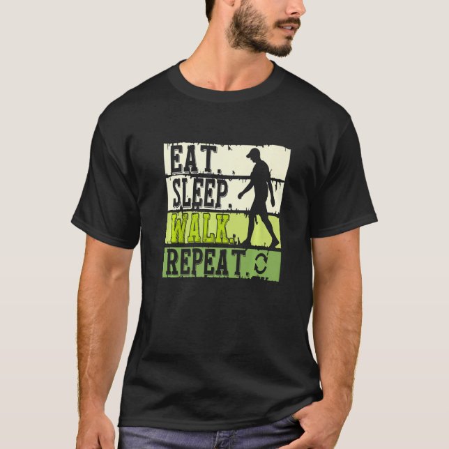 Upprepa Coola Walking Exercise Walker T Shirt (Framsida)